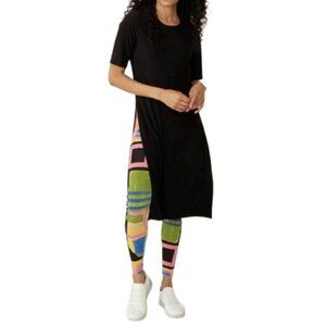 New Marallis Black Long Tunic T-shirt with Side Slits Size Medium bin 4A